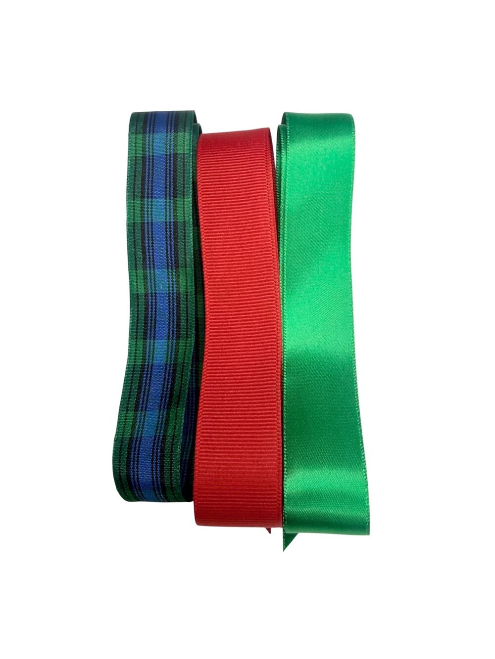 American Girl Ribbons For Addy Plaid Red Green Christmas Dress Accessories Set 3